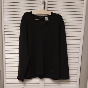 Vintage Versace Classic V2 Charcoal V-Neck Wool Sweater